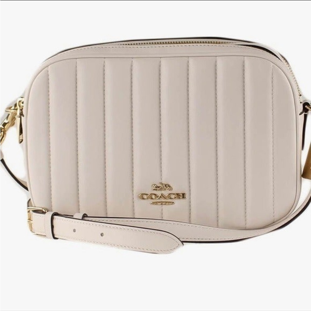 Coach C1569 Jes Crossbody With Linear Quilting In Im/Chalk NWT